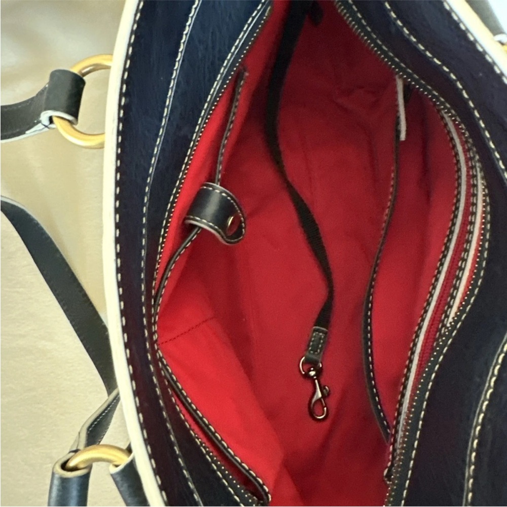 Dooney & Bourke dark Navy  Leather Tote with Tassel Accents - Picture 11 of 15